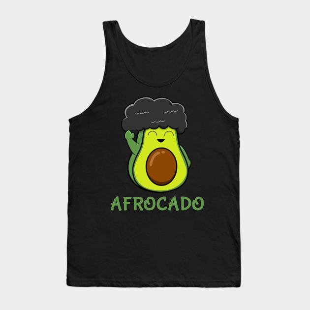 Afrocado Funny Avocado Afro Guacamole Tank Top by jkshirts